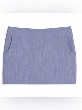 Zac & Rachel Blue Pinstripe Skort 20W Pull-On Stretch Pockets Plus Size